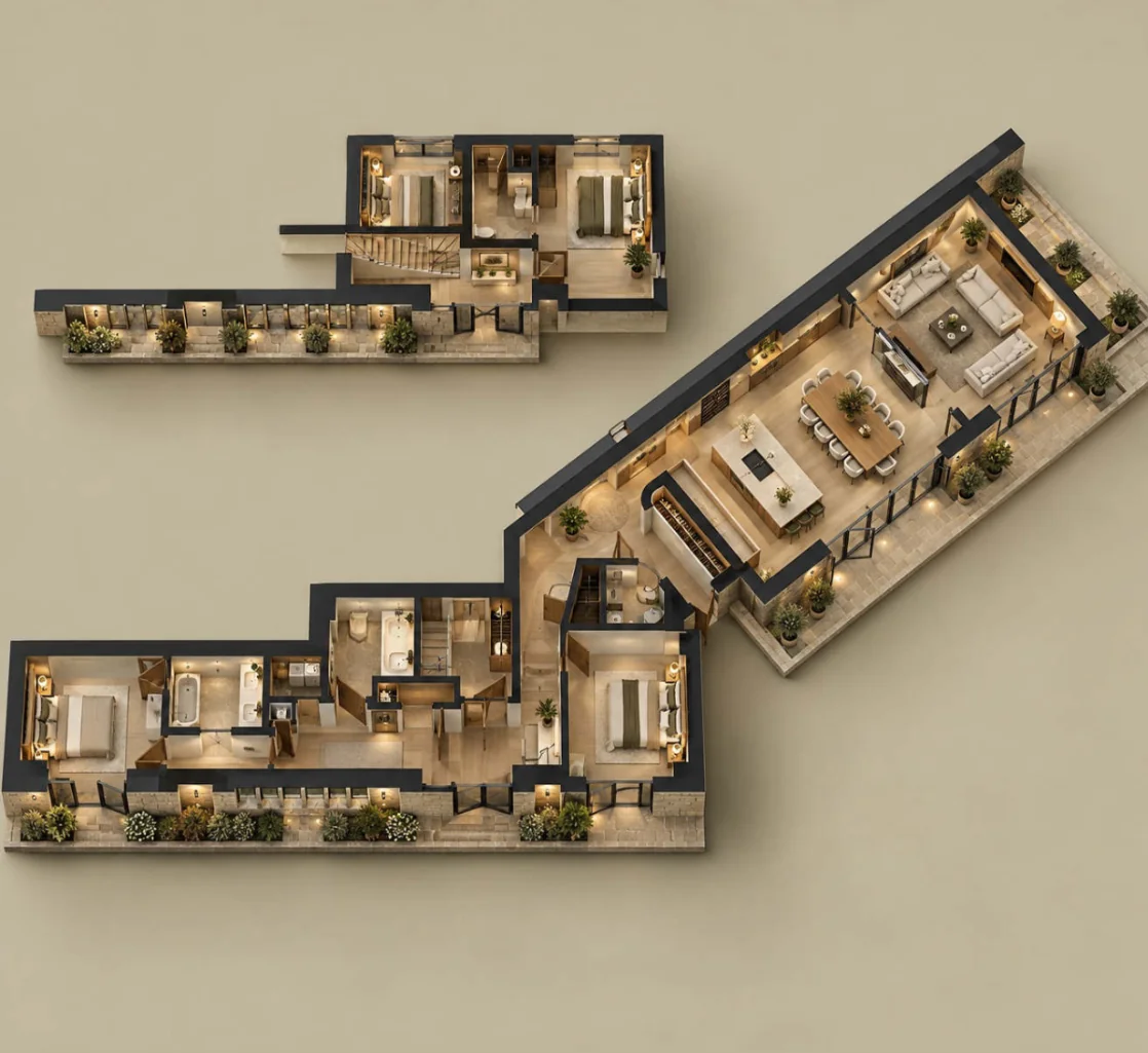 3D floorplan of The Arrowhead (Plot 11)