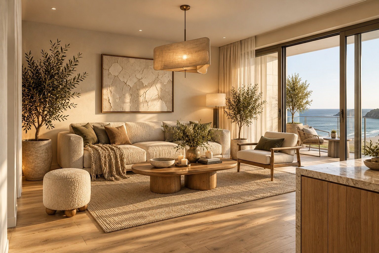 The open-plan living space at Salo Bay