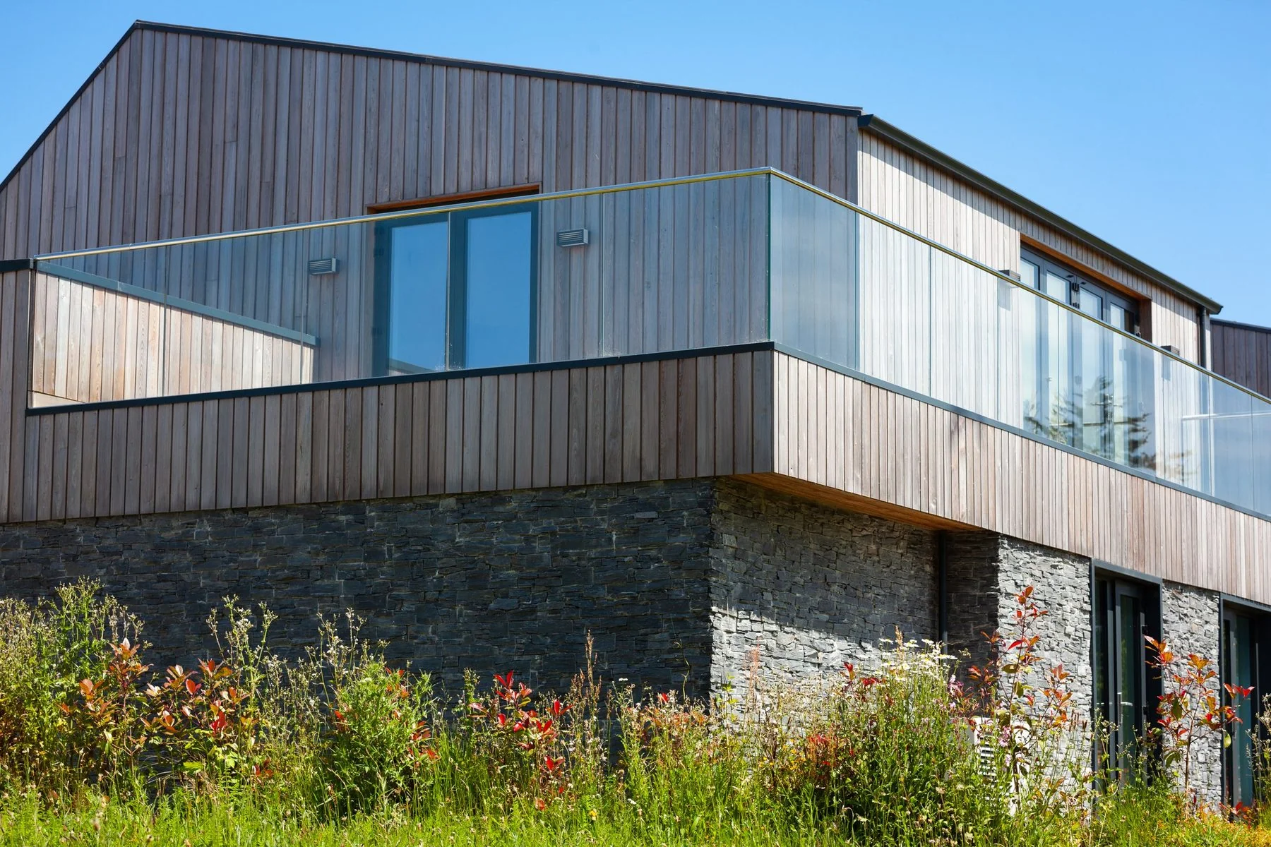 Timber-clad Zero Bills homes at The Green